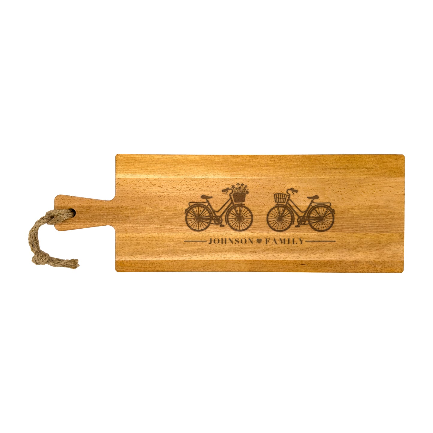 Bicycle Themed Personalized Cutting Board 59cm horizontal