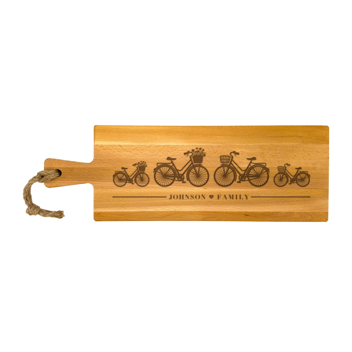 Bicycle Themed Personalized Cutting Board 59cm horizontal