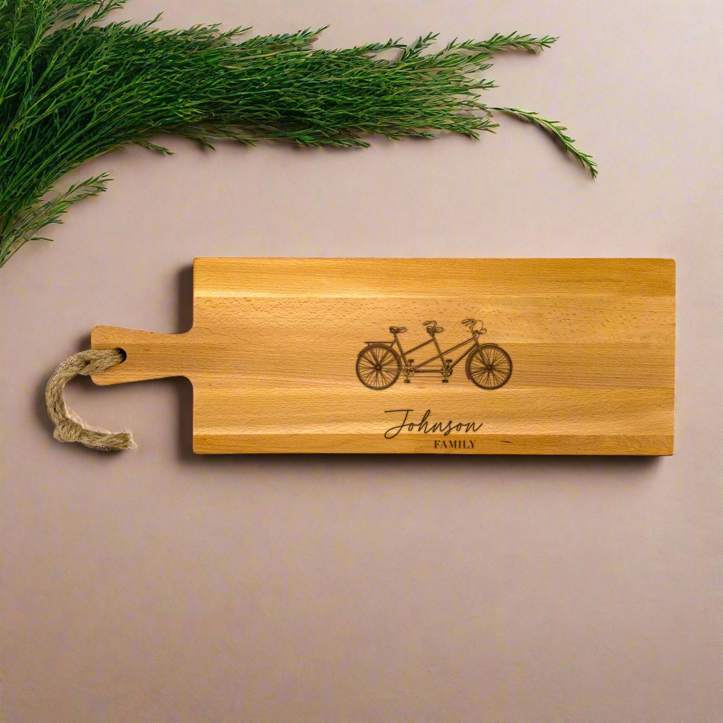 Tandem Bicycle Personalized Cutting Board