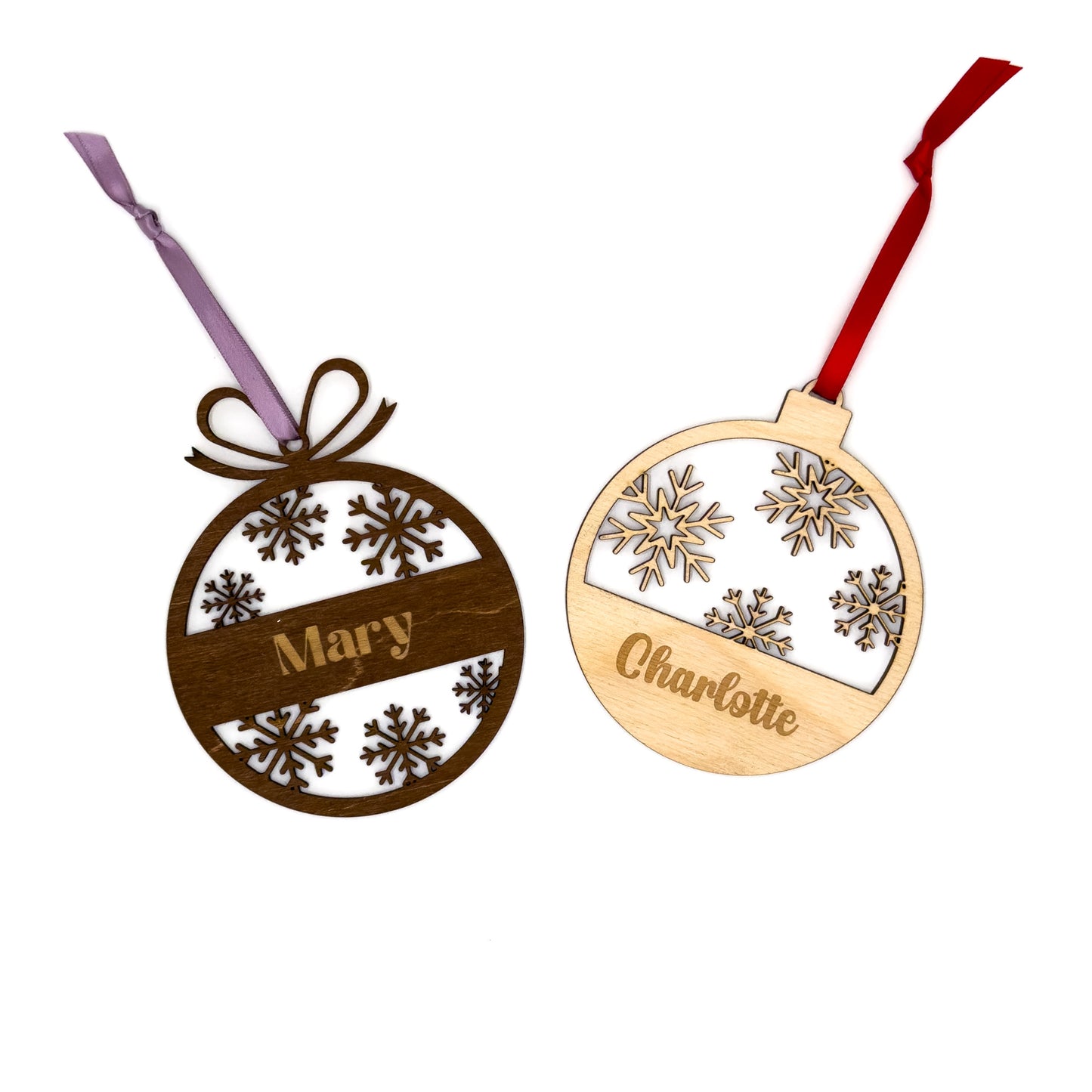 Custom Name Christmas Bauble Ornaments