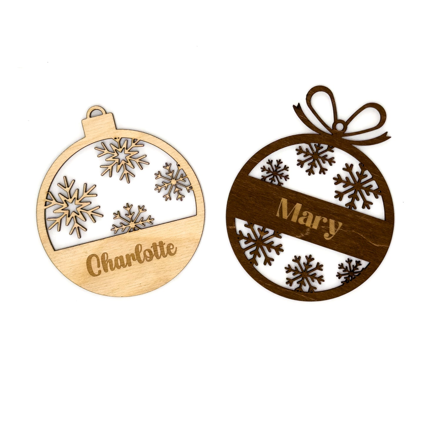 Custom Name Christmas Bauble Ornaments