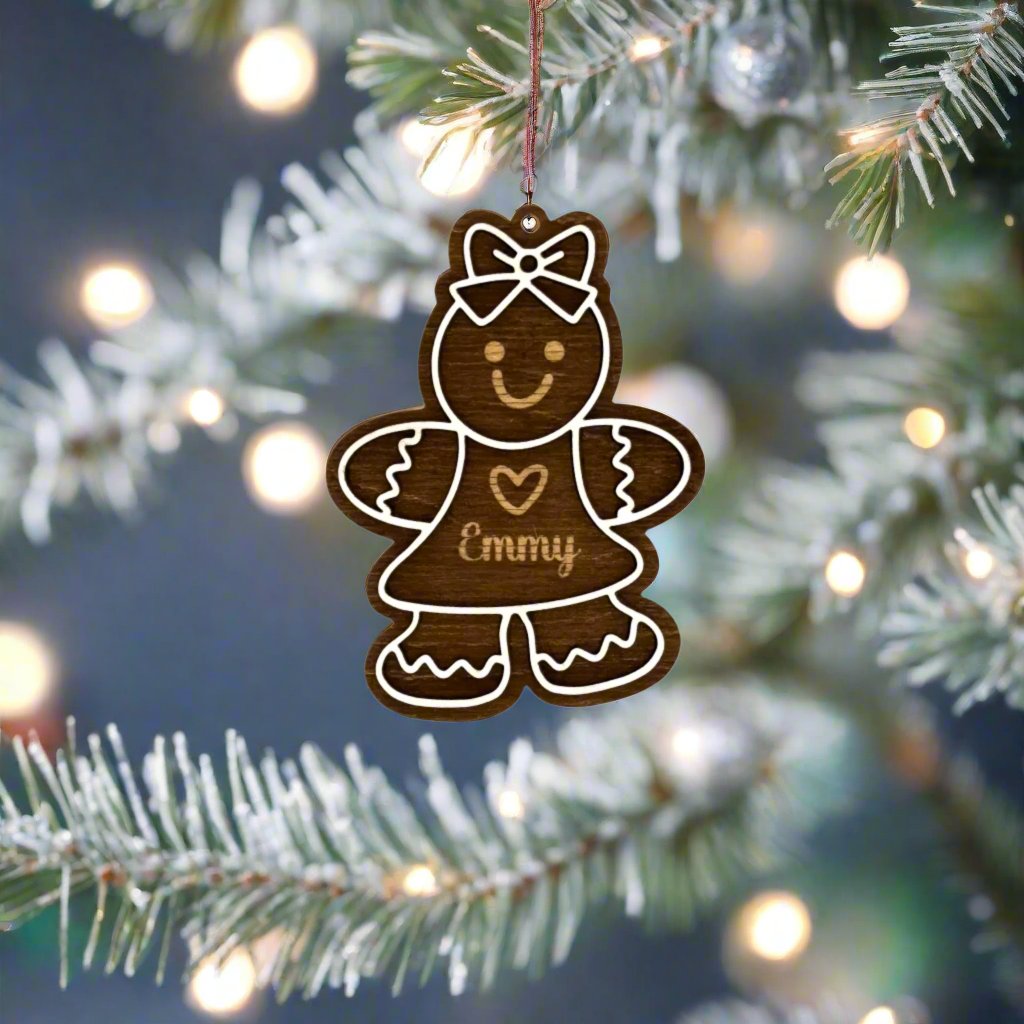 Personalized Gingerbread Christmas Ornament for Kids