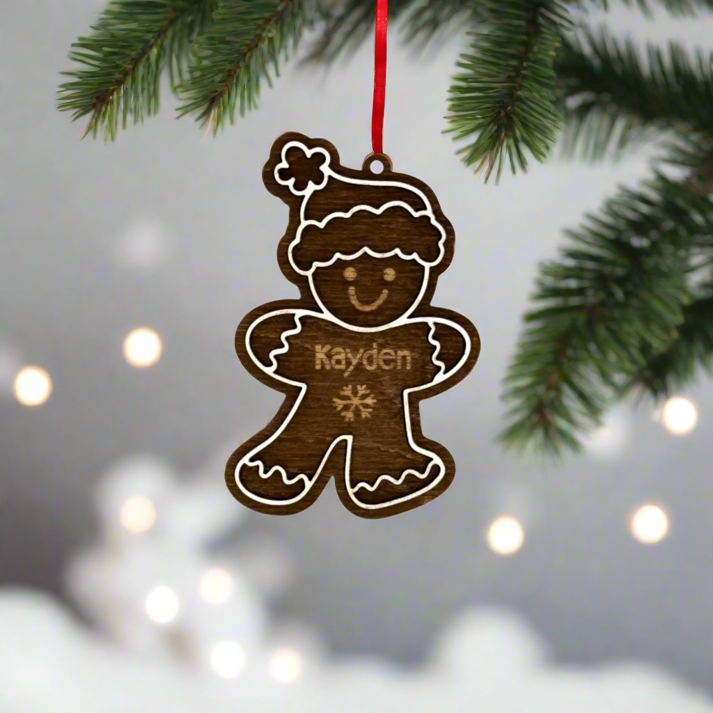 Personalized Gingerbread Christmas Ornament for Kids