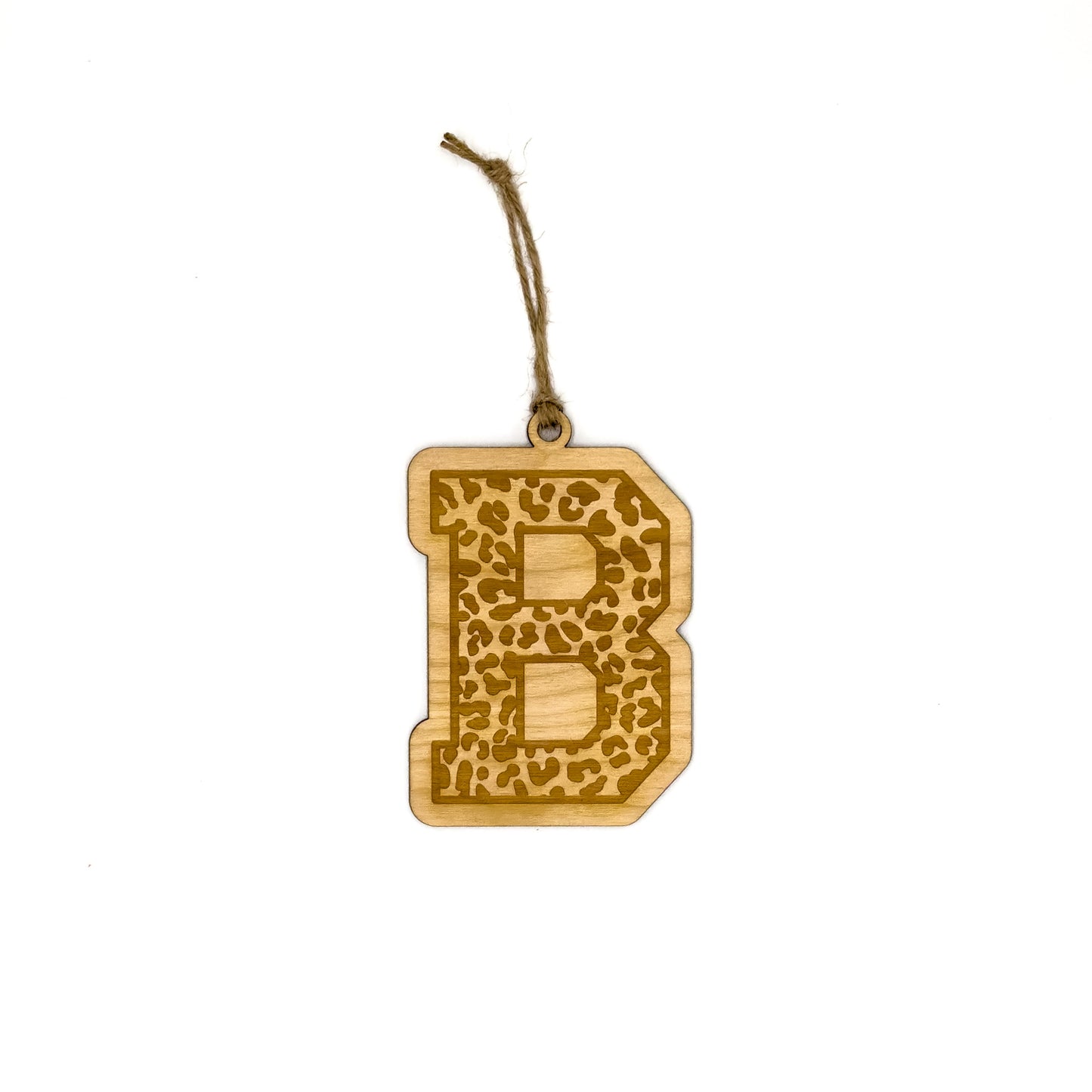 Personalized Leopard Initial Christmas Ornament