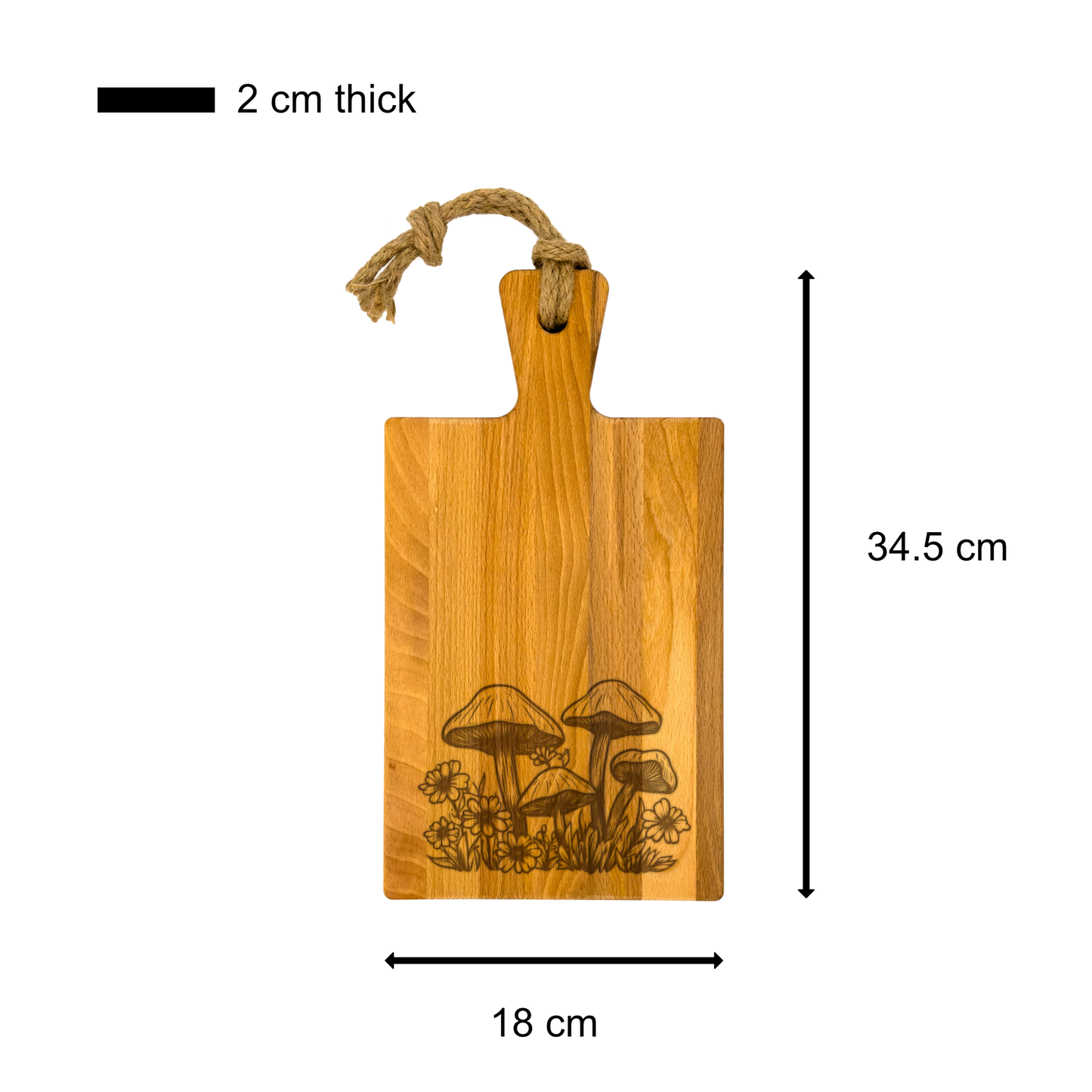 Mushroom Themed Charcuterie Cutting Board 34.5cm