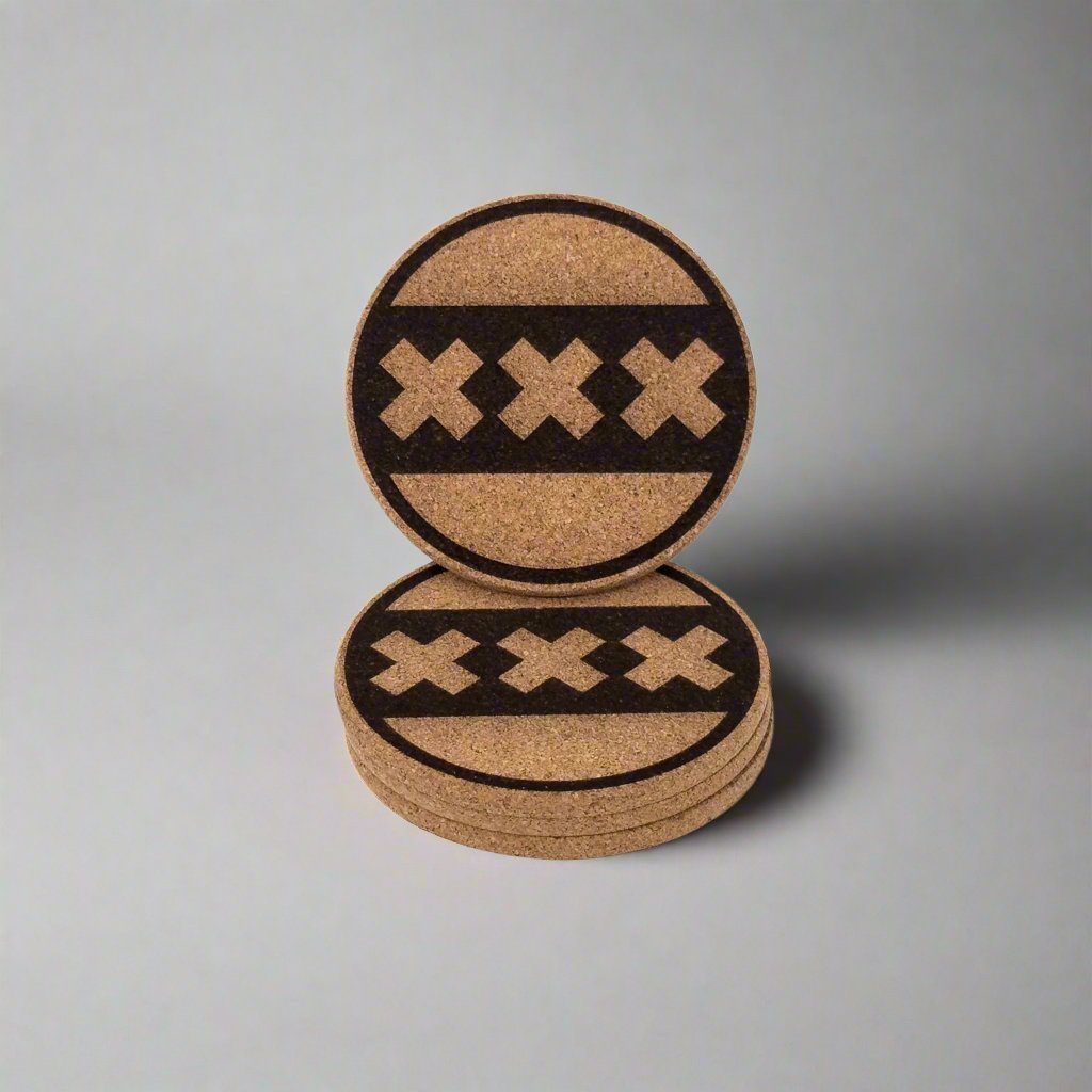 Amsterdam Flag Cork Coasters