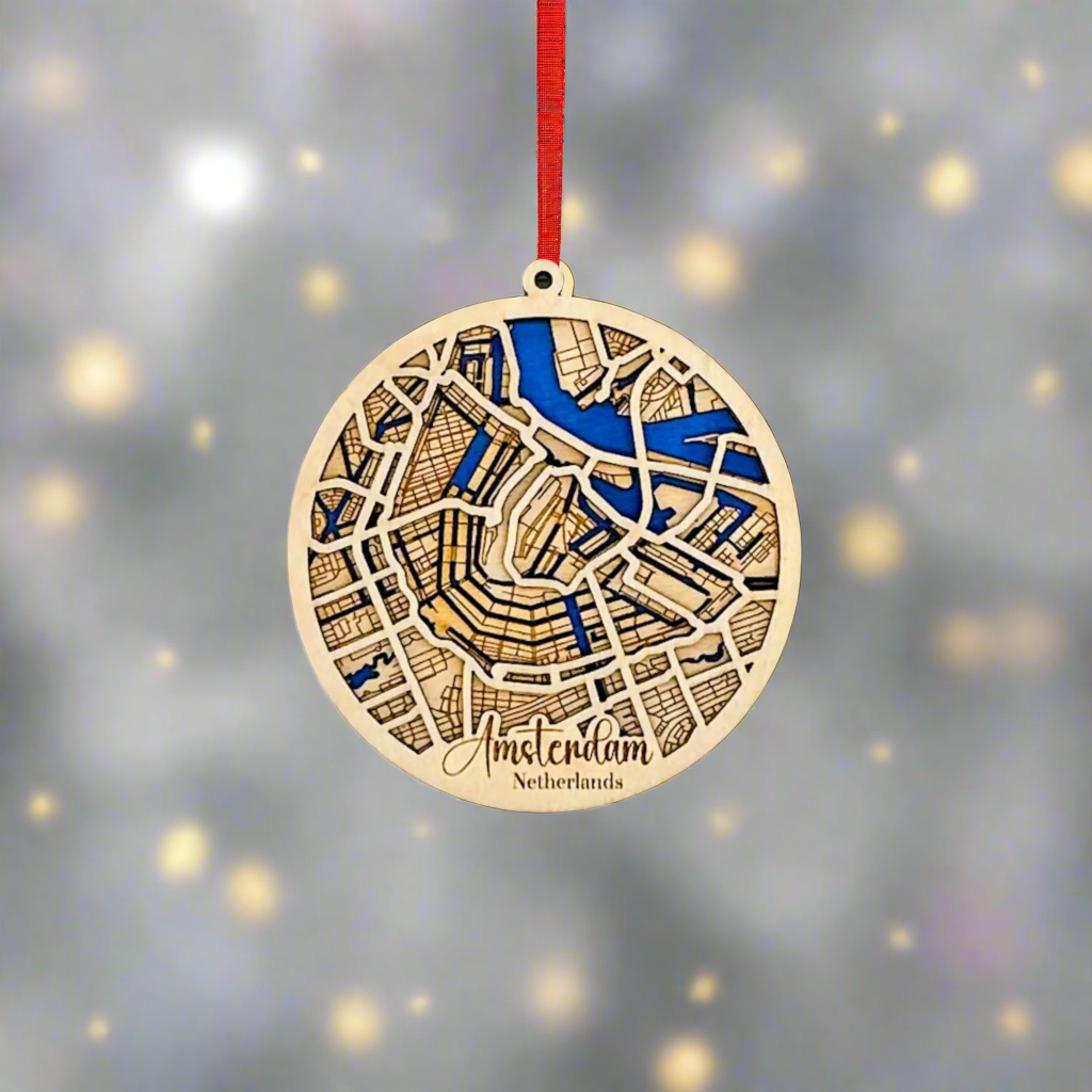 3D Amsterdam Map Ornament