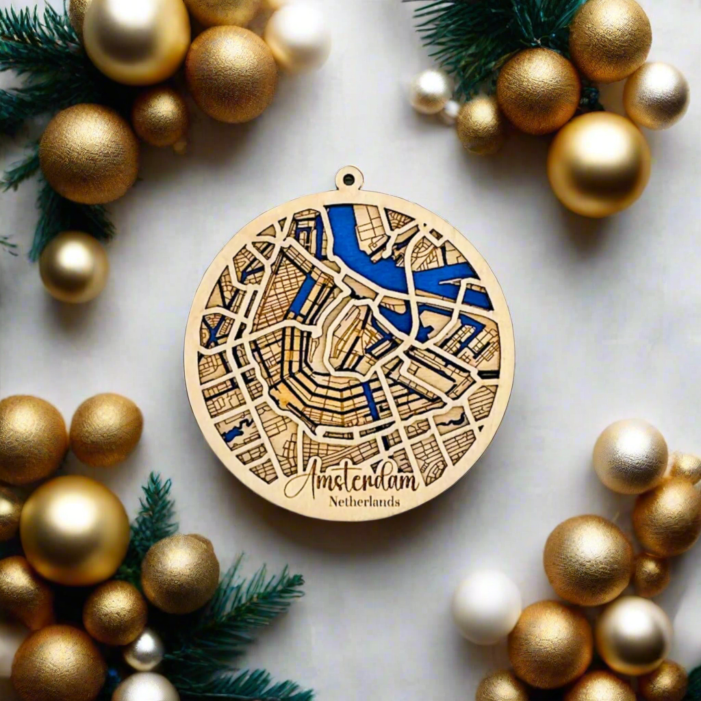 3D Amsterdam Map Ornament