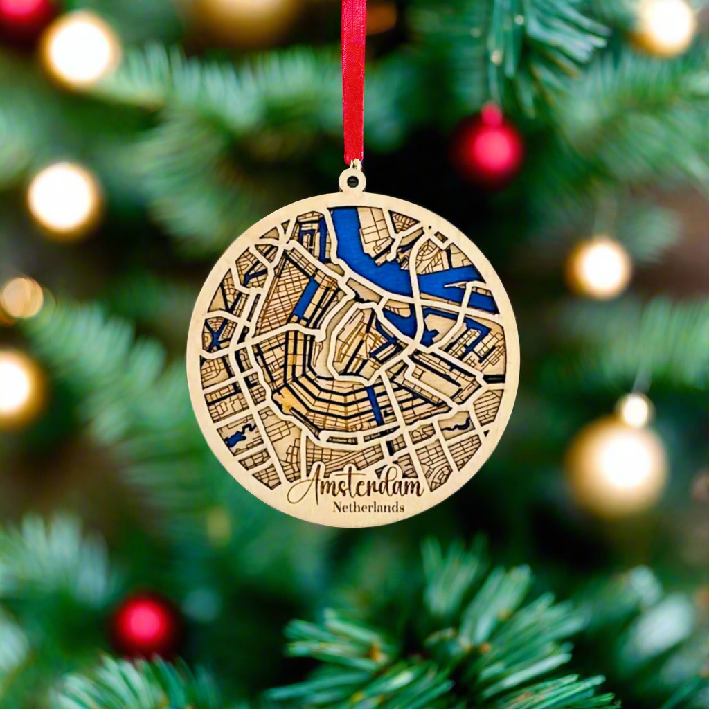 3D Amsterdam Map Ornament