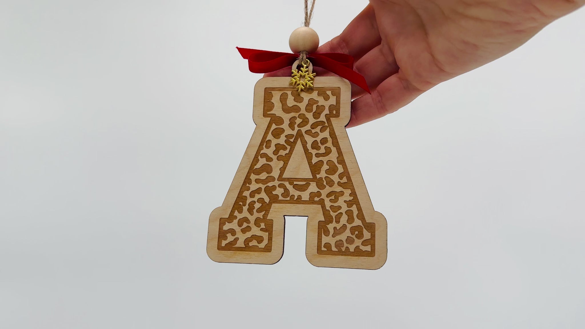 Monogram Christmas ornament leopard